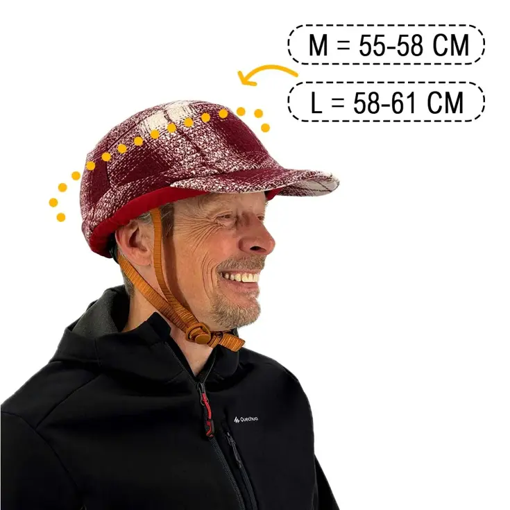Vizorz SwitchCap fietshelm - Woolly cherry cap