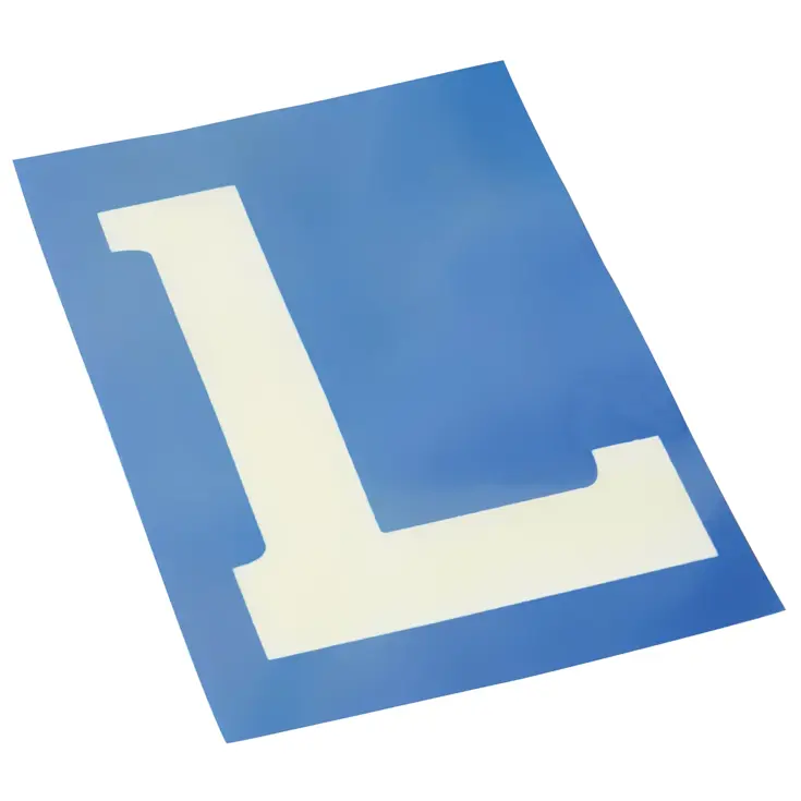 Statische sticker 'L' voor lesvoertuigen 10x15cm