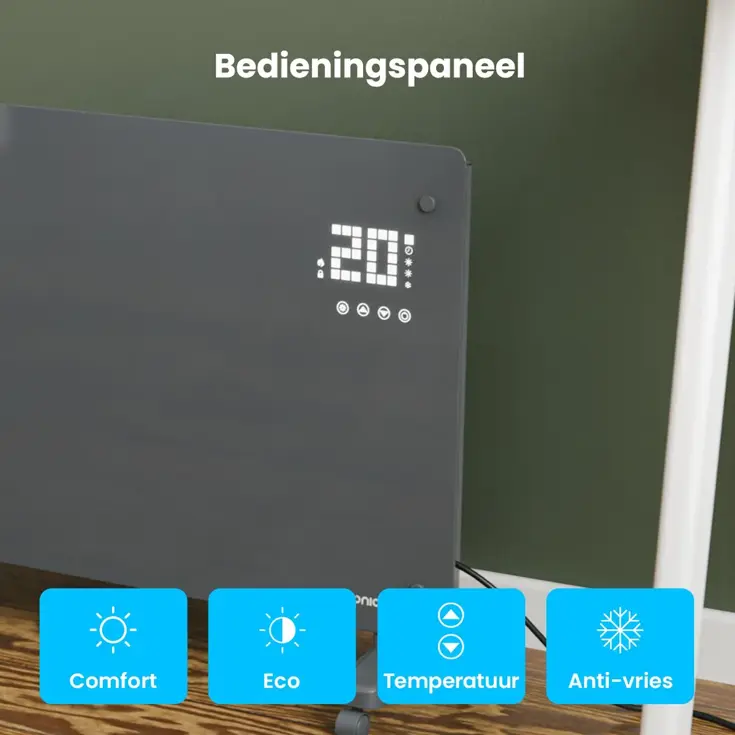 Convectorkachel – 2000W – Grijs