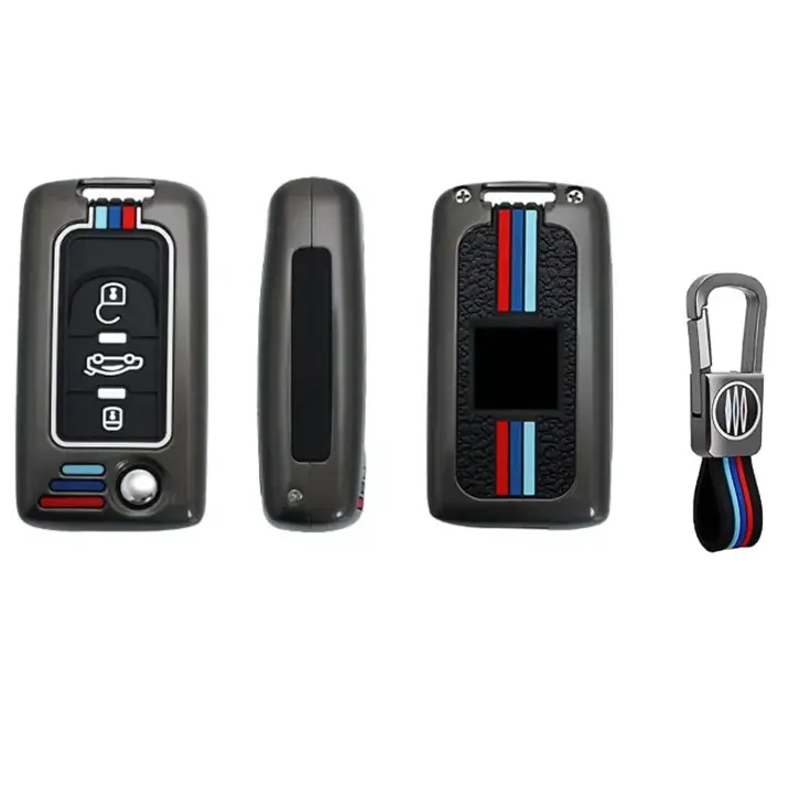 Metalen Sleutelhoesje voor Peugeot grijs D3