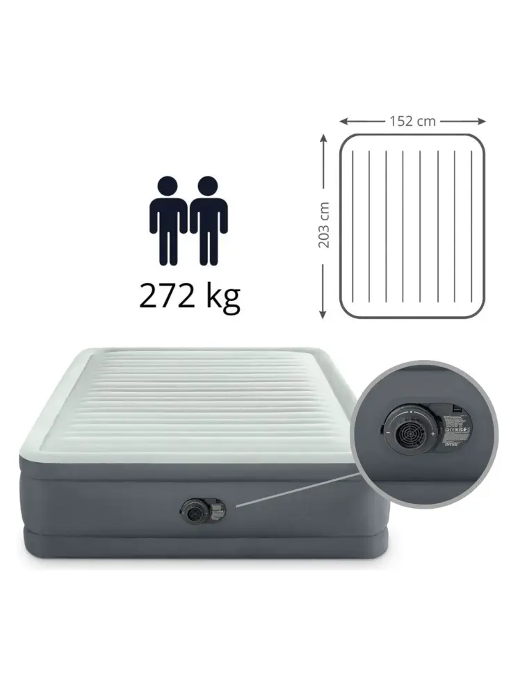 Luchtbed - Intex - 2P 152x203 + Pomp