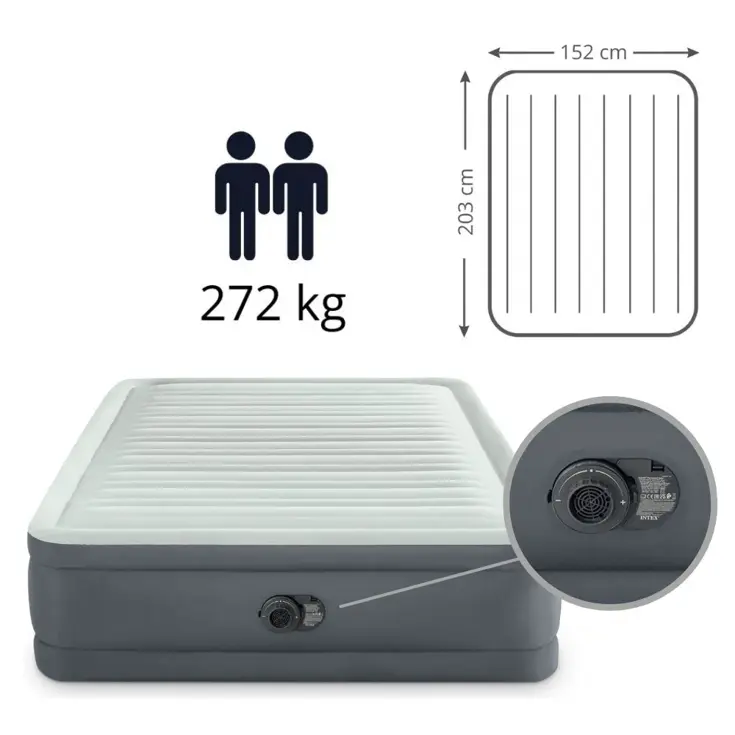 Luchtbed - Intex - 2P 152x203 + Pomp