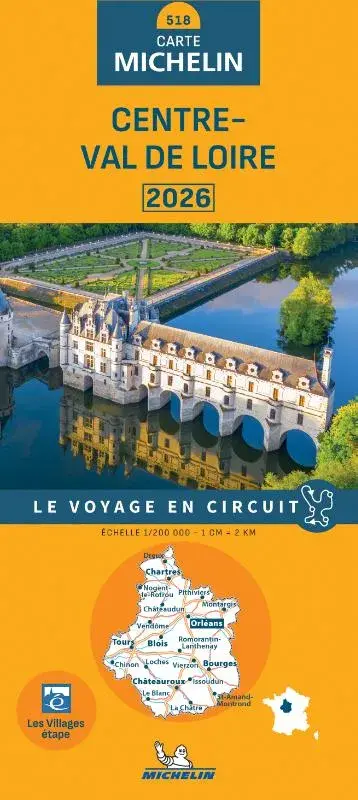 Michelin wegenkaart 518 Centre-Val de Loire 2026