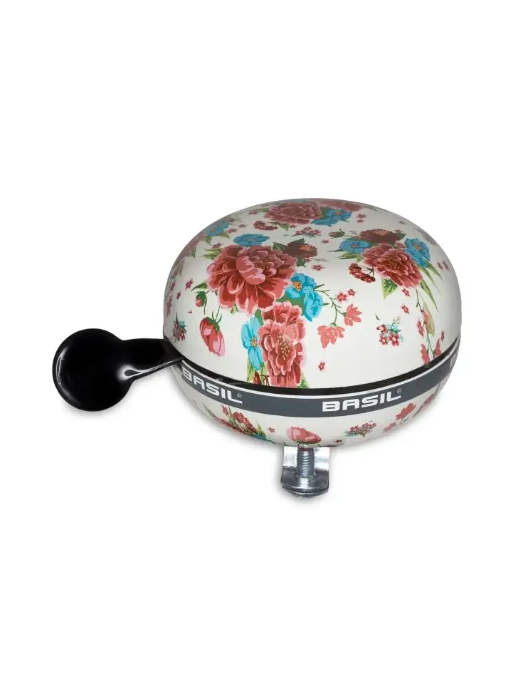 Basil Fietsbel Bloom 80 Mm - Wit Met Bloemen