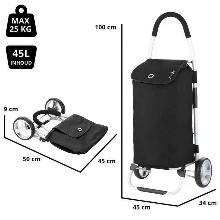 Foldable Boodschappenwagen 45 liter