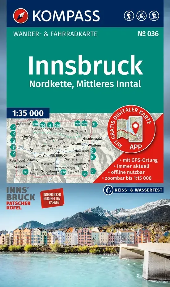 Wandelkaart WK036 Innsbruck und Umgebung