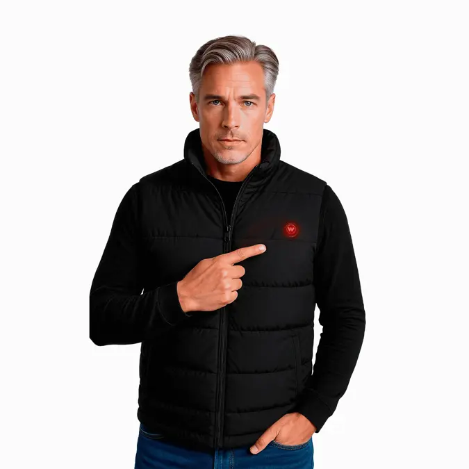 Infrarood verwarmde Bodywarmer Mannen - Zwart