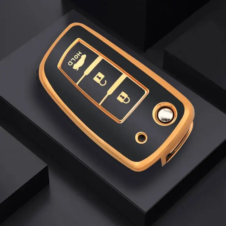 TPU Sleutelhoesje voor Nissan goud B3B