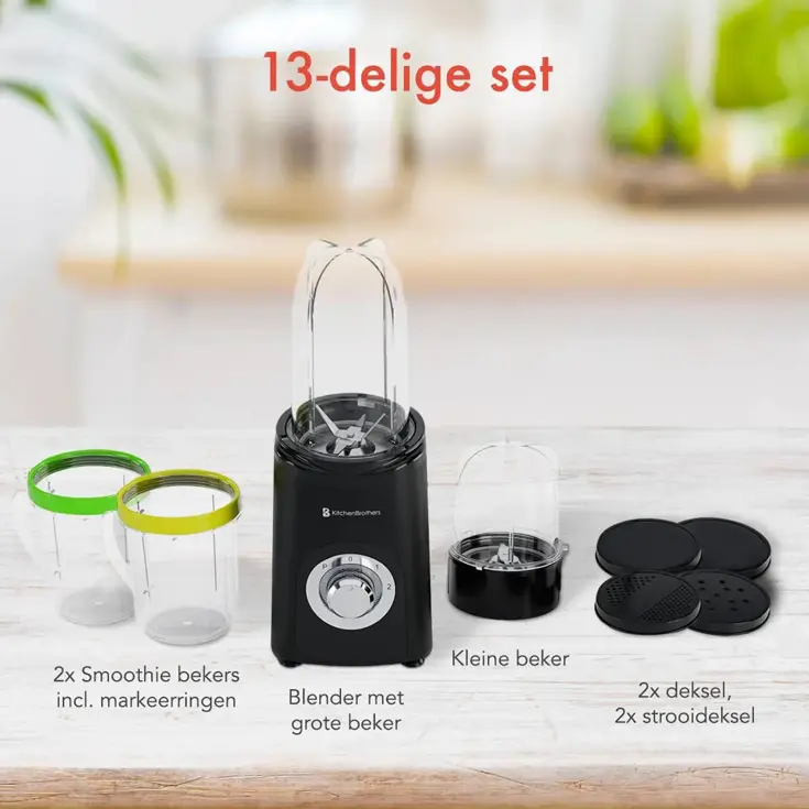 Smoothie Blender – 2-in-1 – Zwart