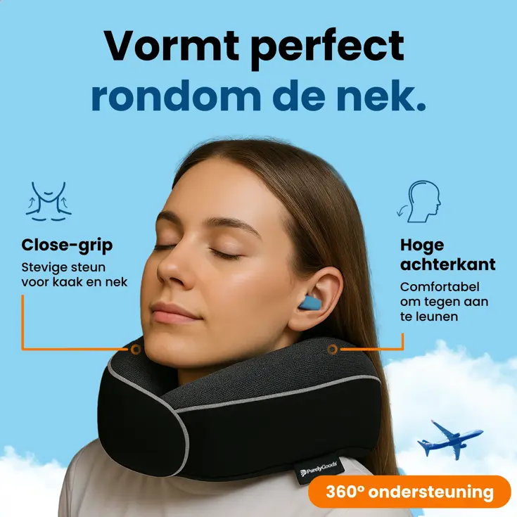 Reiskussen Set - Nekkussen Vliegtuig Memory Foam