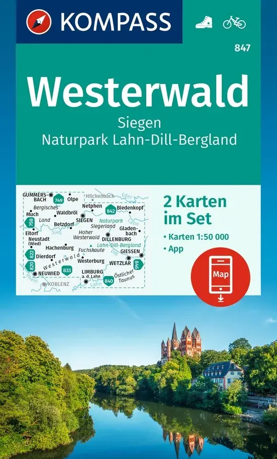 Wandelkaart WK847 Westerwald - Siegen