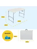 Inklapbare Vouwtafel Wit - 120x60x74cm