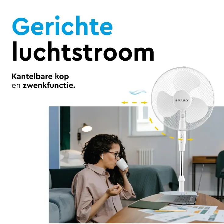 Statiefventilator 40 cm – verstelbaar – 3 standen
