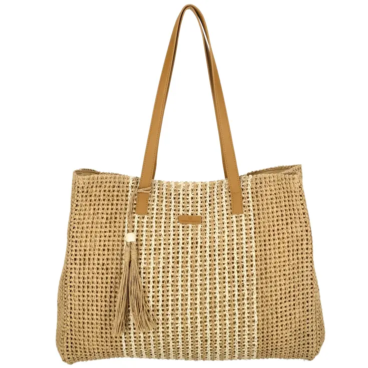 Capri - Strandtas met rits - Riet