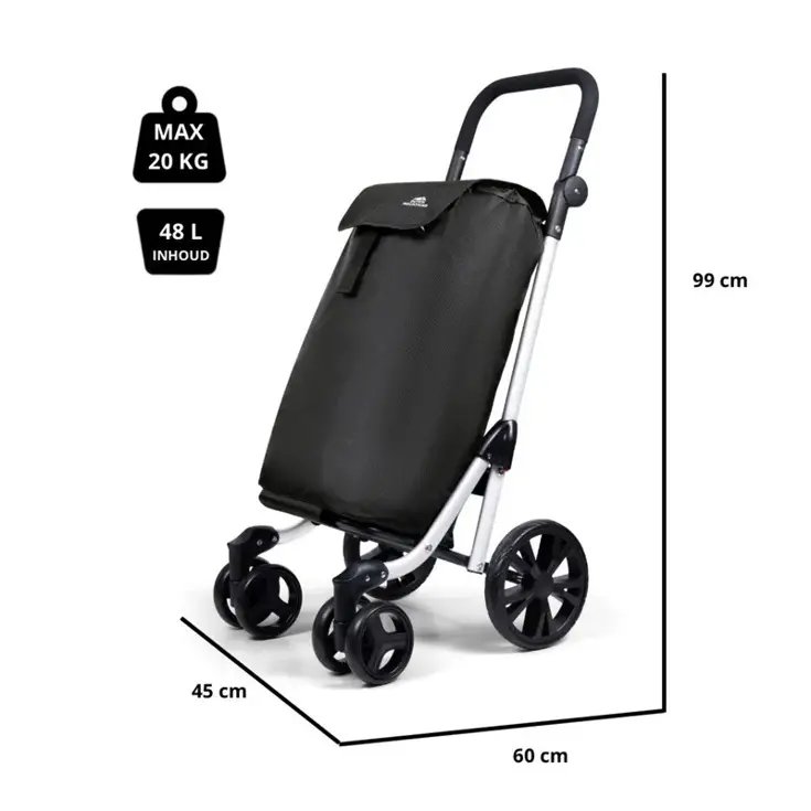 Boodschappenwagen 4 Wiel 48 liter