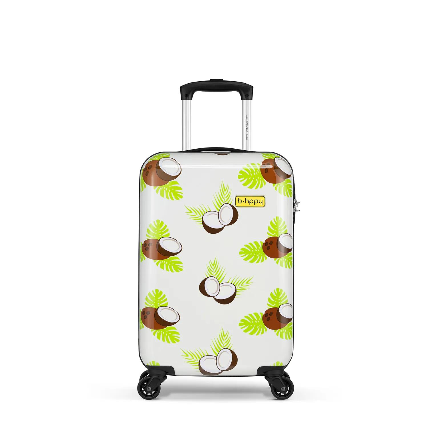Bhppy  Print  Handbagage Koffer  53cm  Lichtgrijs