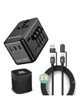 Remodius Wereldstekker PRO + 2× UniCharge Kabel