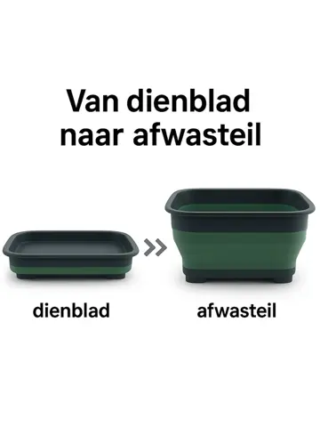 Afwasbak - 8L Groen - Opvouwbaar -