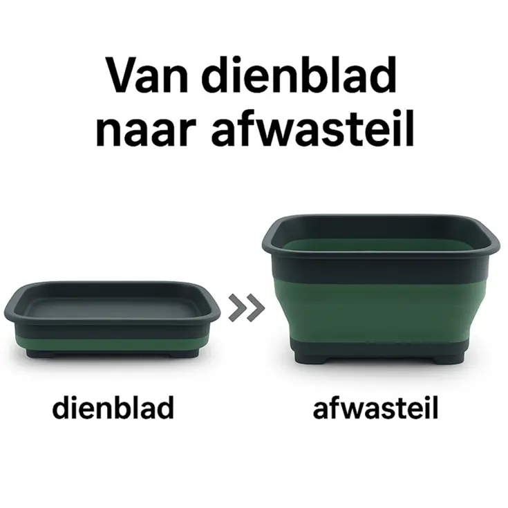 Afwasbak - 8L Groen - Opvouwbaar -