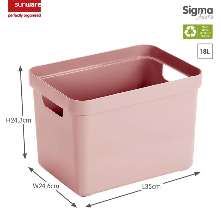 Sigma home - Opbergbox - 18L - 4-delig