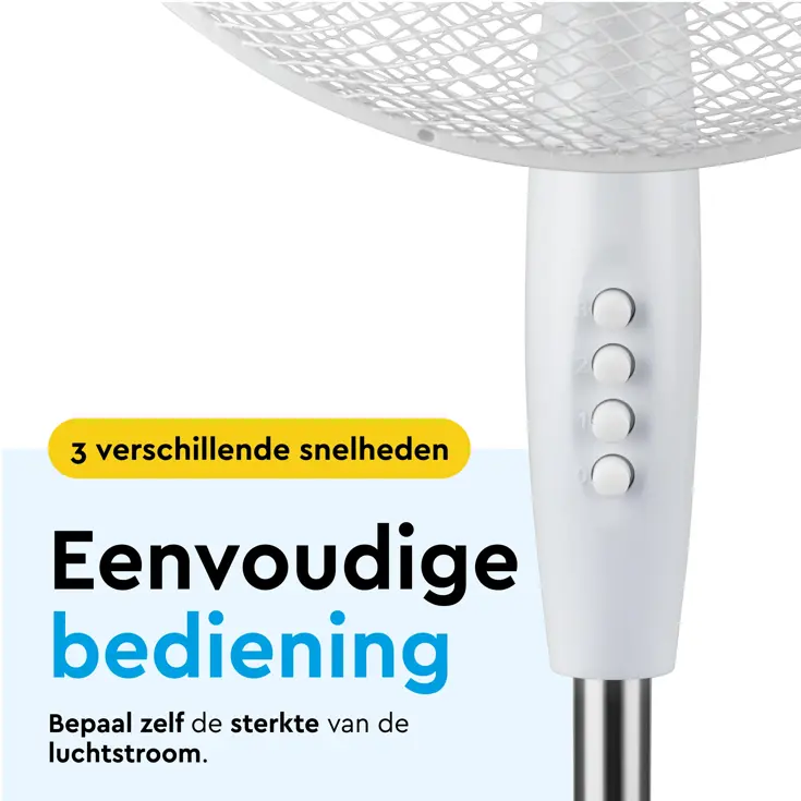 Statiefventilator 40 cm – verstelbaar – 3 standen