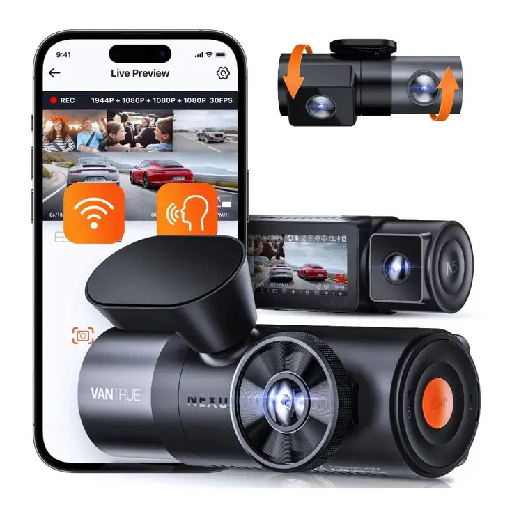 N5 2K QuadHD 4CH Wifi GPS 360 graden dashcam