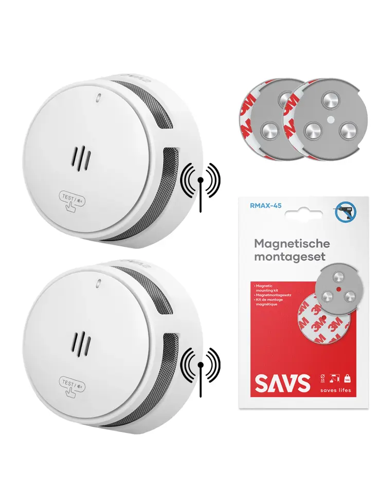 S10-W Koppelbare rookmelder met magneet 2pack