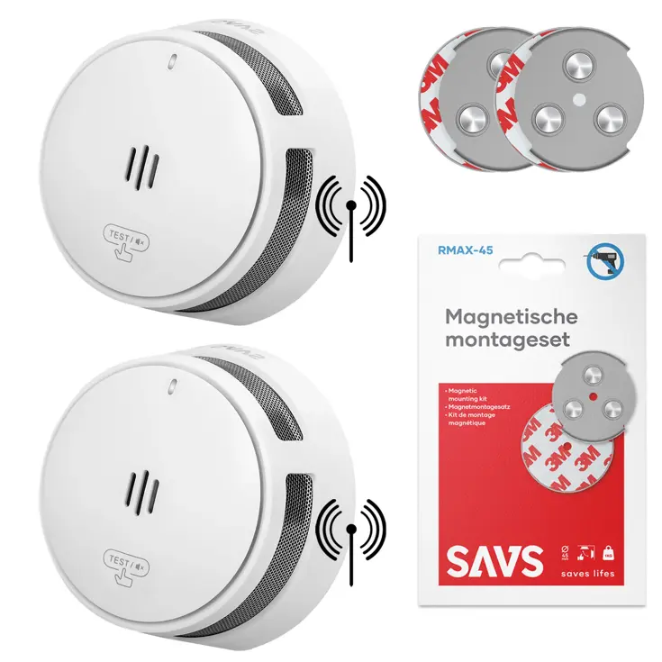 S10-W Koppelbare rookmelder met magneet 2pack