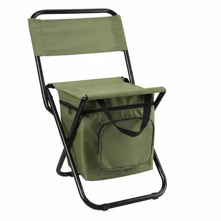 Inklapbare campingstoel met koeltas
