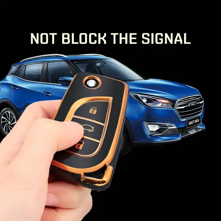 TPU Sleutelhoesje voor Toyota goud C3