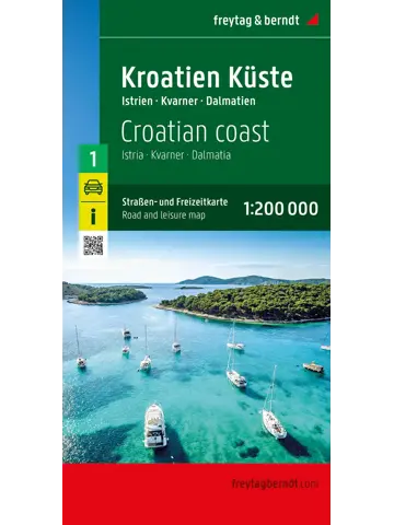 Wegenkaart Kroatische kust, Istrië/Dalmatië