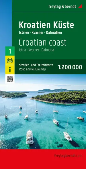 Wegenkaart Kroatische kust, Istrië/Dalmatië