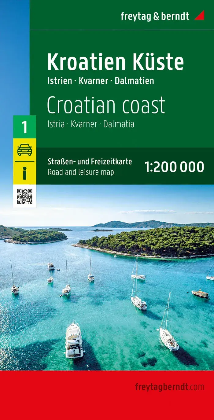 Wegenkaart Kroatische kust, Istrië/Dalmatië