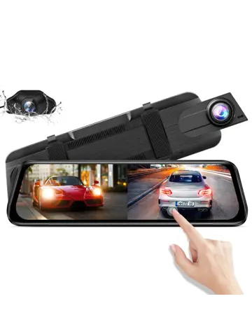 AR09 4K 2CH Full Mirror Wifi Touch dashcam