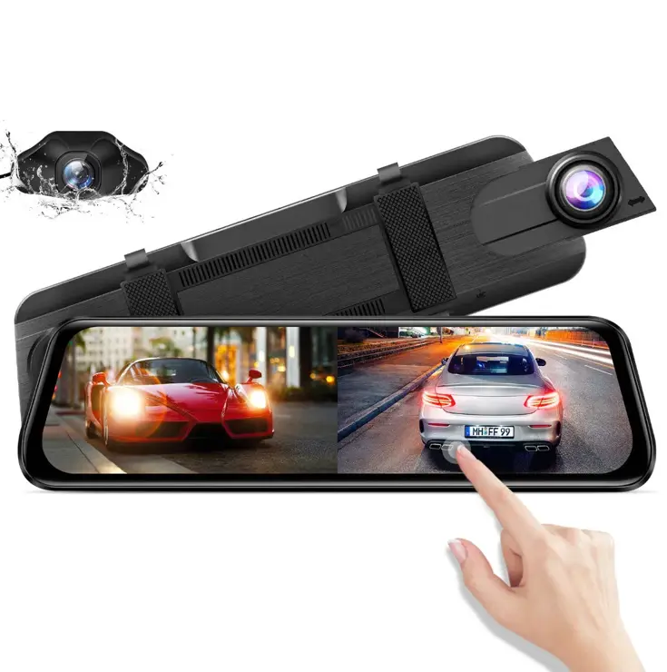 AR09 4K 2CH Full Mirror Wifi Touch dashcam