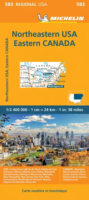 Kaart Regional 583 USA Noord-Oost