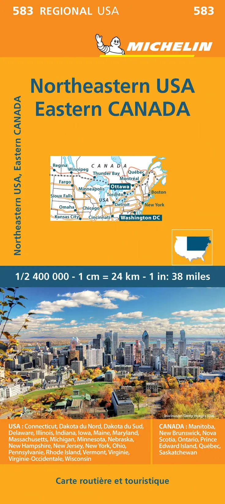 Kaart Regional 583 USA Noord-Oost