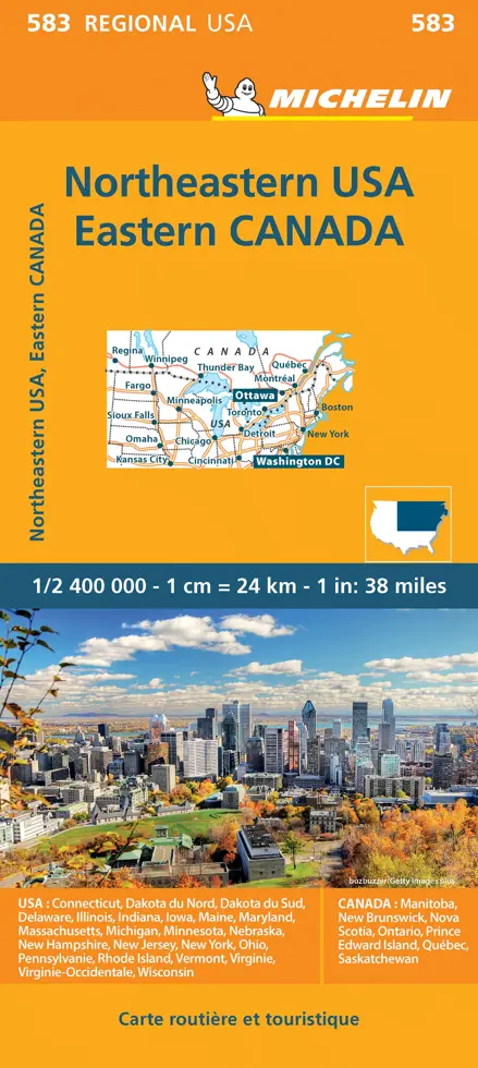 Kaart Regional 583 USA Noord-Oost