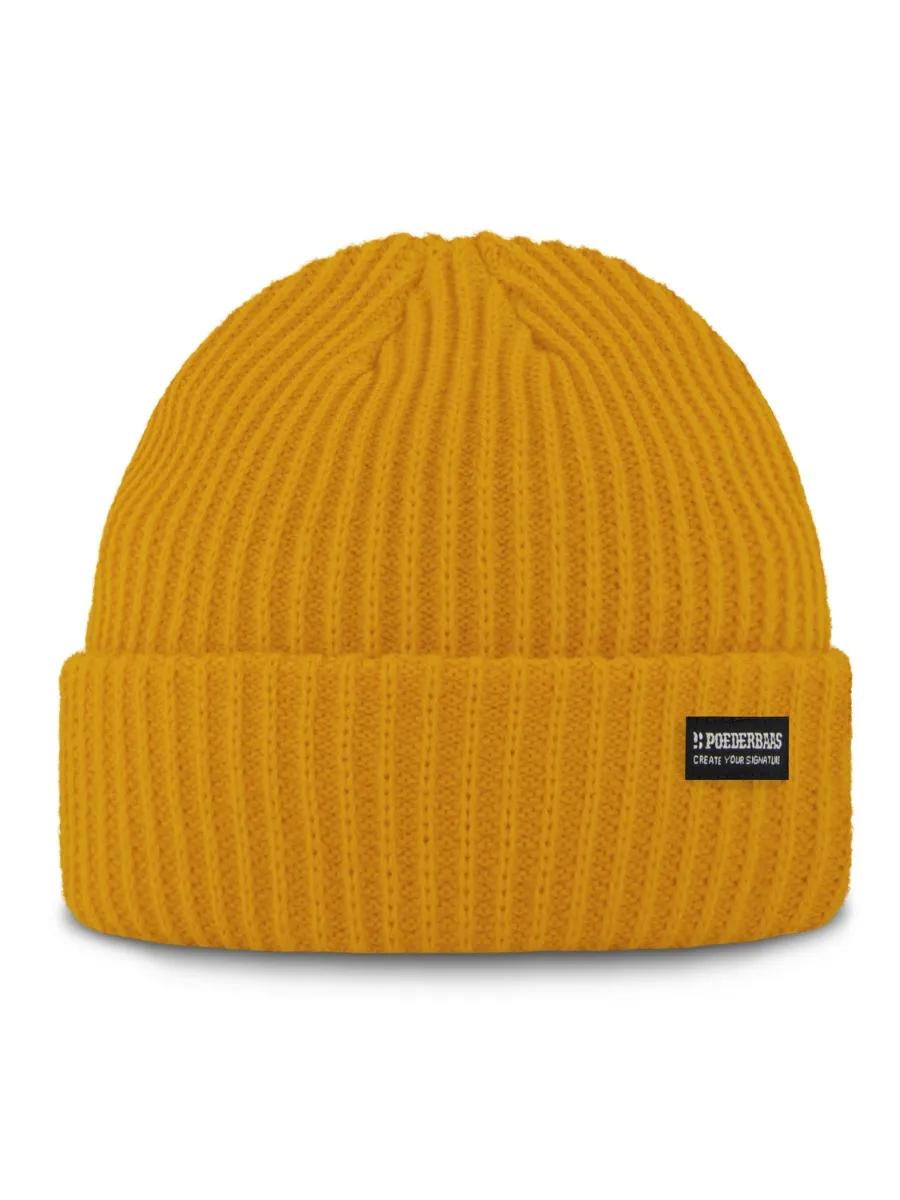 Poederbaas   Royal Rib Beanie  Muts  Geel