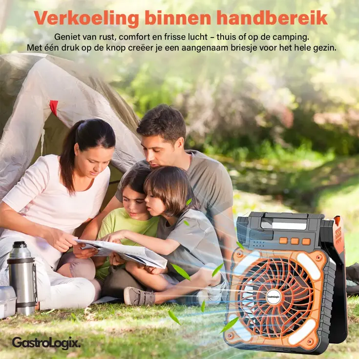 3-in-1 Zonnepaneel Powerbank Ventilator