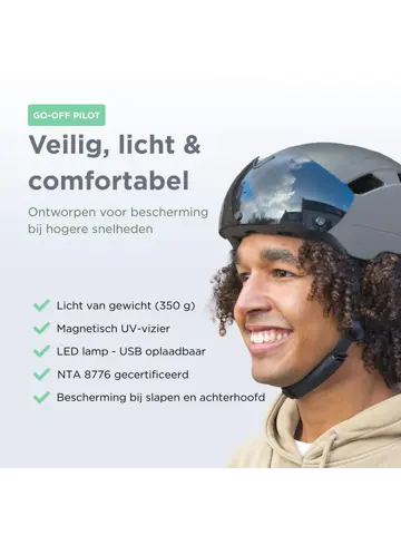 PILOT fietshelm met vizier NTA certif.