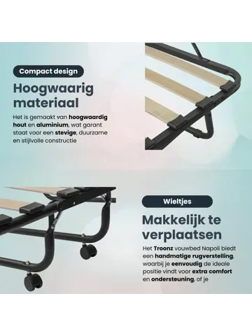 Troonz Vouwbed Verona - 90 x 200 - Set