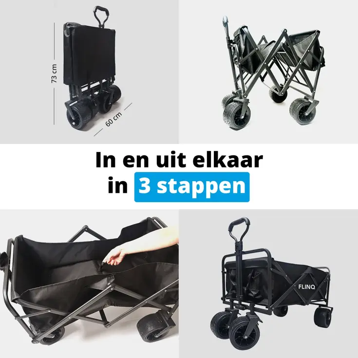 Bolderkar - 100L - 130KG - Zwart