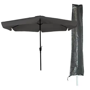 CUHOC Parasol Grijs Ø3m met Basic Parasolhoes