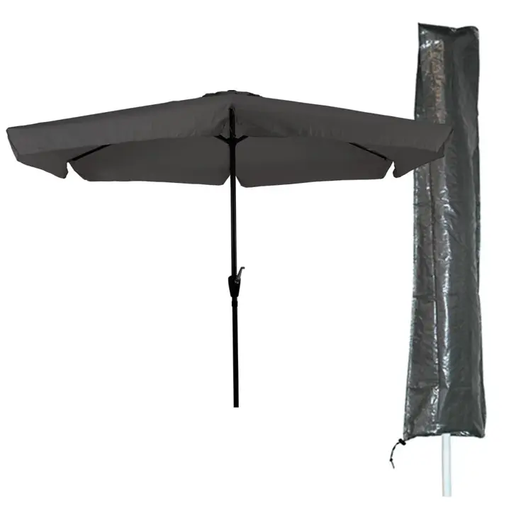 Parasol Grijs Ø3m met Basic Parasolhoes