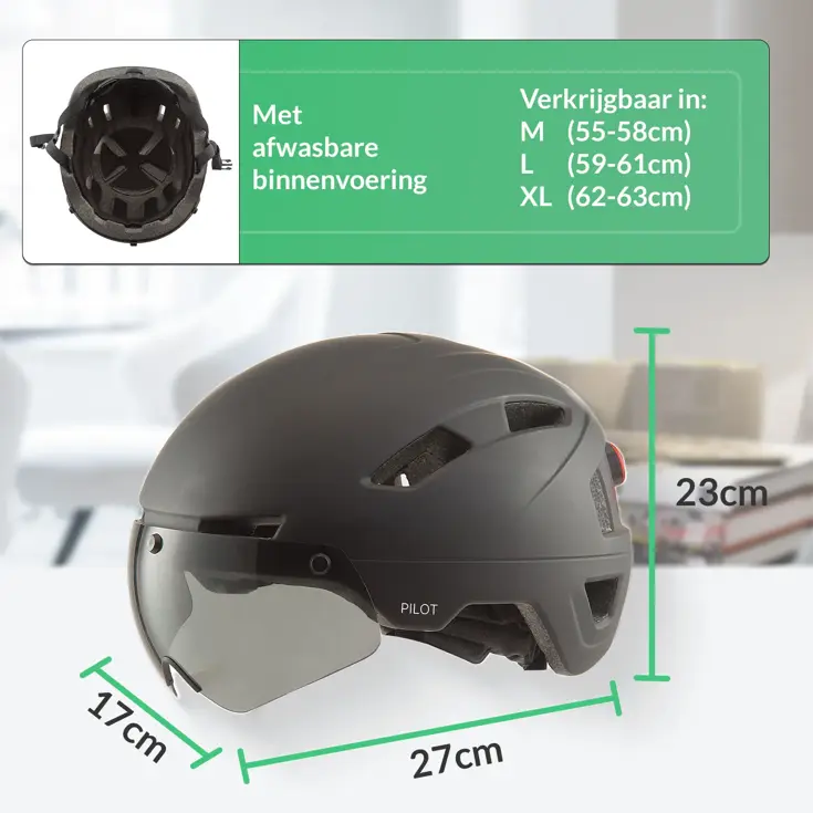 PILOT Fietshelm – automatisch vizier