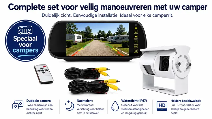 Dubbele achteruitrijcamera 7 inch scherm