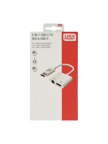 Carpoint 2 in 1 Adapter USB-C > AUX & USB-C
