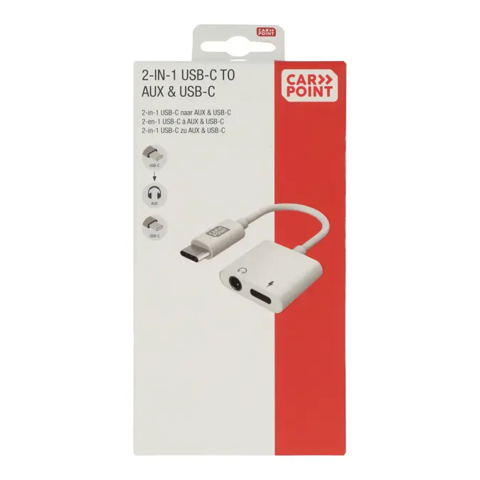 Carpoint 2 in 1 Adapter USB-C > AUX & USB-C