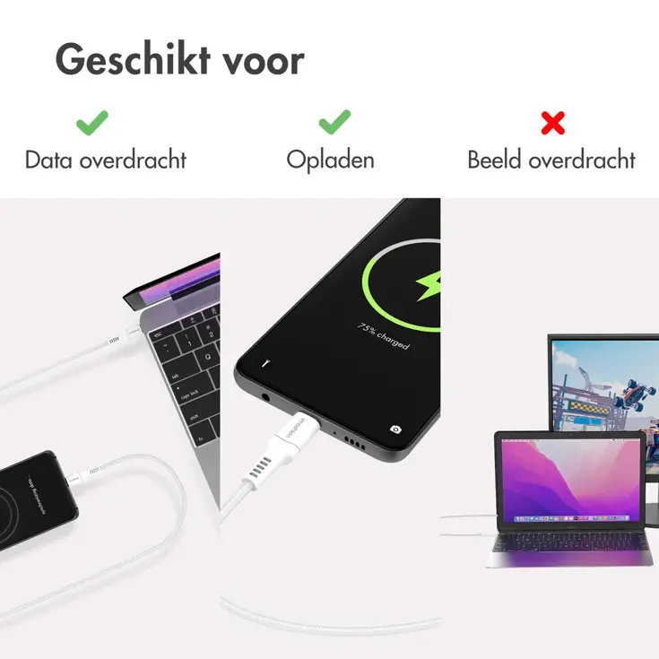 Gevlochten USB-C naar USB-C kabel
